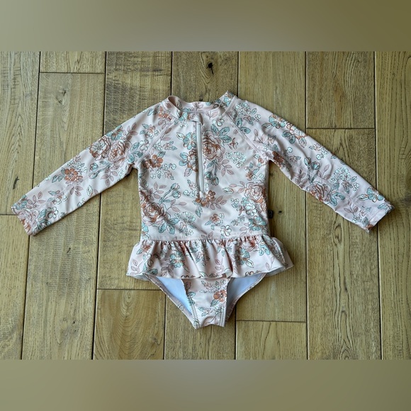 Modern Moments Other - Modern Moments by Gerber Peplum Ruffle Rashguard Swimsuit size 2T